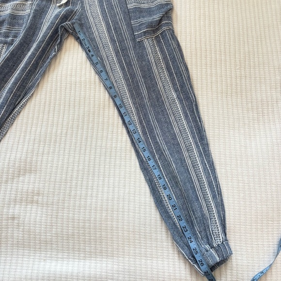 Indigo Rein High Rise Linen Blend Blue White Striped Joggers Juniors Size Medium - Picture 10 of 10